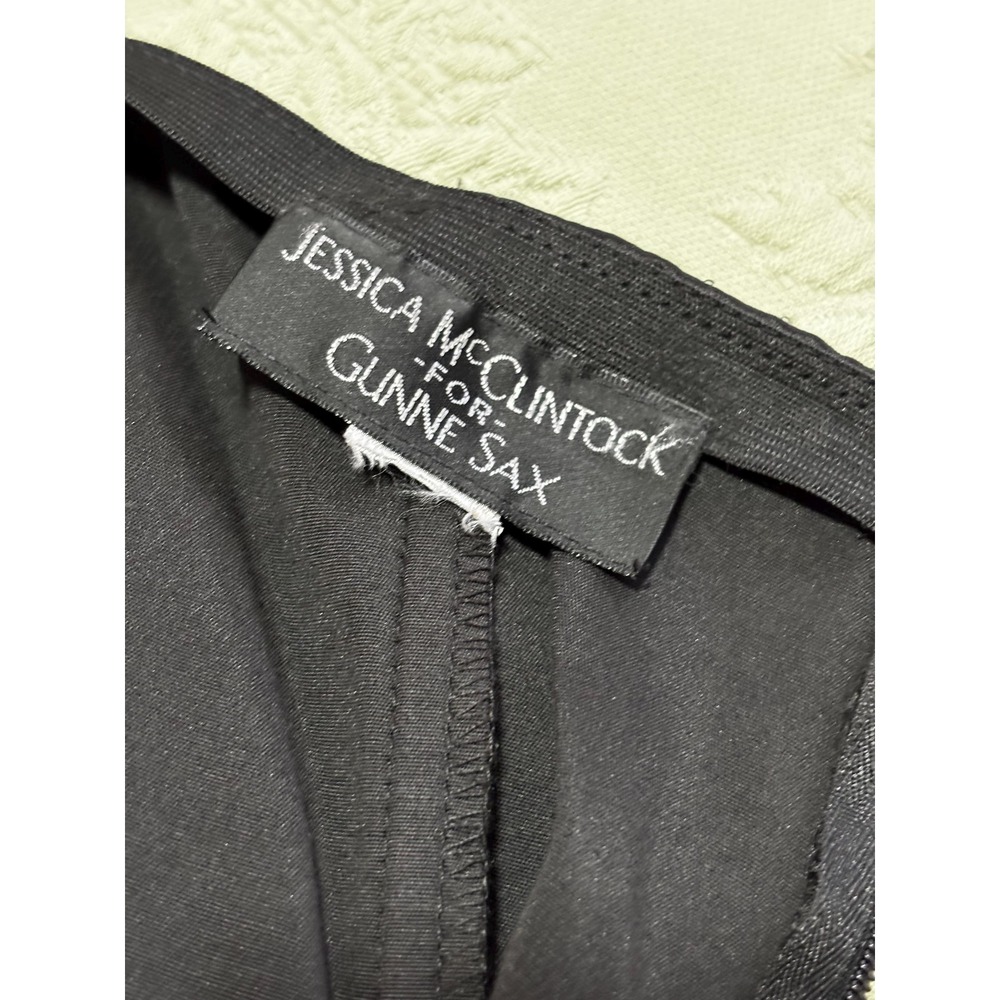 Vintage Black Dress Gunne Sax Party Prom Y2K Med Strapless Jessica McClintock - Picture 7 of 9